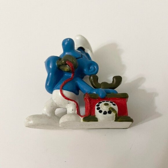 Vintage 1980 Smurfs Telephone Smurf Phone Figure Toy - Picture 8 of 12